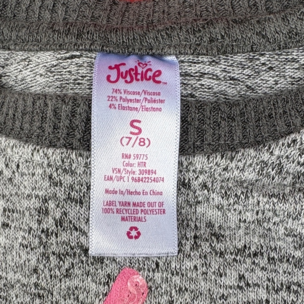 Justice Gray Sweatshirt with Colorful Logo - Picture 3 of 4